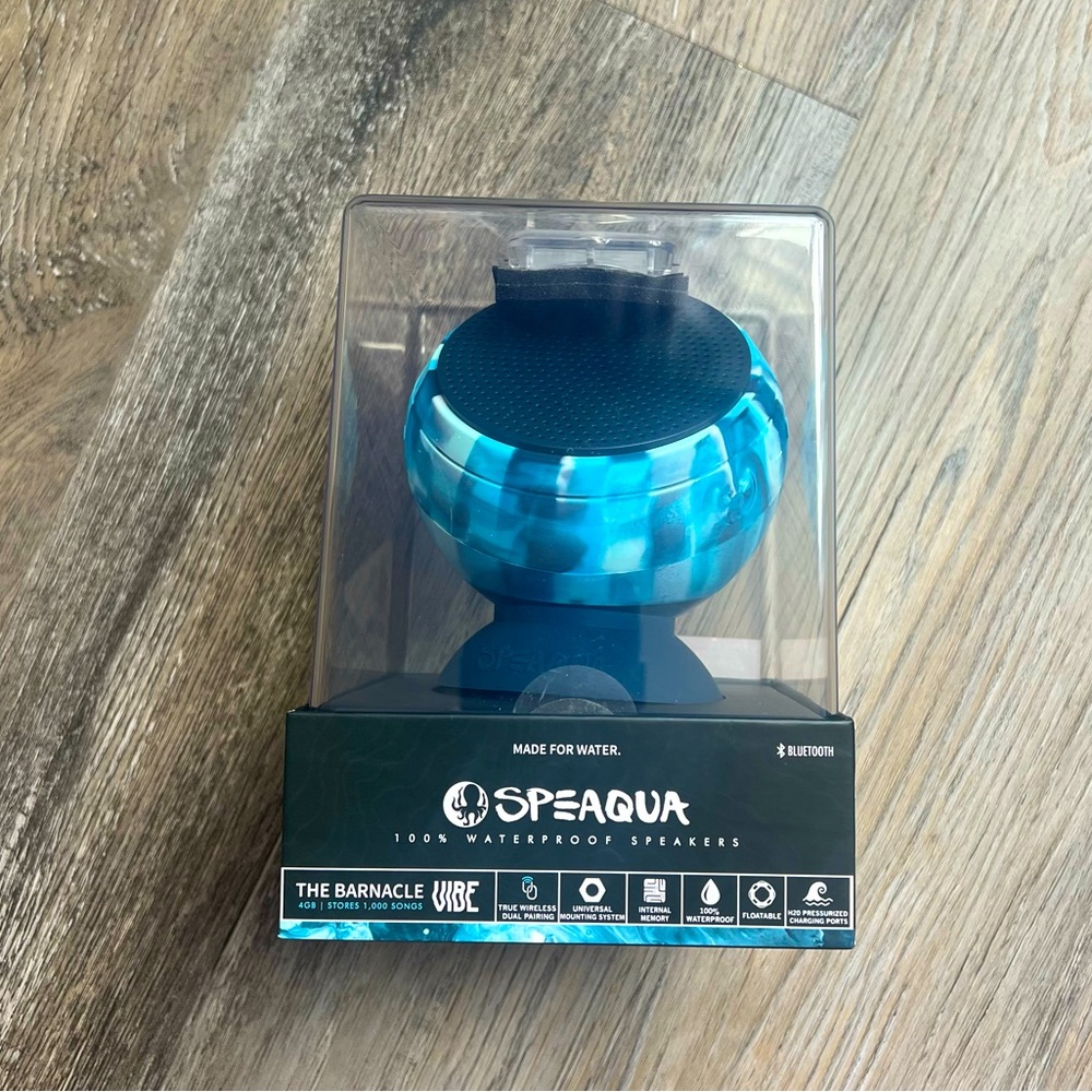 Speaqua Blue Waterproof Barnacle Vibe Bluetooth Speaker